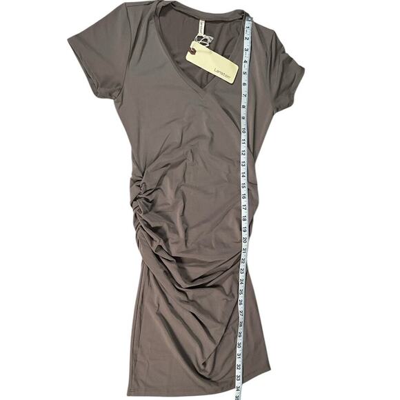 NWT Revolve Lanston Size Small Ruched T-Shirt Dress Mocha Body Con Style - Picture 8 of 9